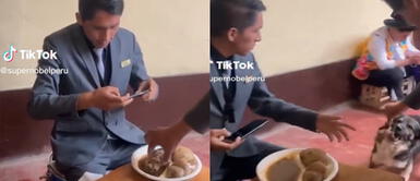 El video se volvió viral en las redes sociales. Joven le quita presa de pollo a su amigo para alimentar a un perro: "Firulais salió ganadazo"