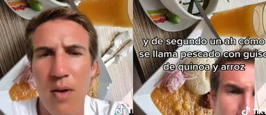 El ciudadano estadounidense quedó sorprendido con el precio. Estadounidense queda en 'shock' al probar menú de 12 soles en Perú: "Encima te regalan limones"