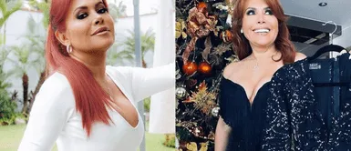 Magaly Medina con outfits blanco y negro. Magaly Medina demuestra elegancia con exclusivo trikini neón con estampado animal print