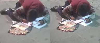 El niño conmovió a los usuarios en las redes sociales. ¡Emotivo! Niño, que vende dulces, aprovecha la luz del poste para acabar sus tareas