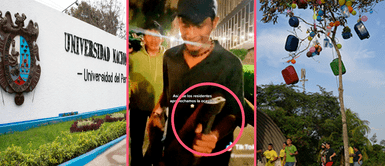 Sanmarquinos aprovechan árbol caído en residencia universitaria para la yunza Sanmarquinos aprovechan árbol caído en residencia universitaria para la yunza: "¿De dónde sacaron el hacha?"