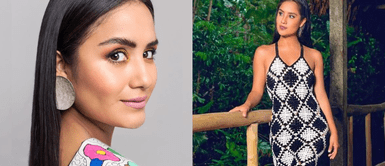 Mayella Lloclla luciendo dos increíbles outfits. Mayella Lloclla cautiva con increíbles outfits de tejido y estampado floral en su cumpleaños