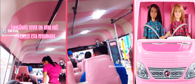 Peruano transforma bus de transporte público en 'carro de la Barbie' y cautiva a pasajeros Peruano transforma bus de transporte público en 'carro de la Barbie' y cautiva a pasajeros: "Amo el rosado"