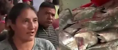 La señora se mostró indignada al acudir al terminar pesquero de Villa María del Triunfo. Queda en 'shock' por el excesivo precio del pescado en Semana Santa: "Uno chiquito cuesta S/32"