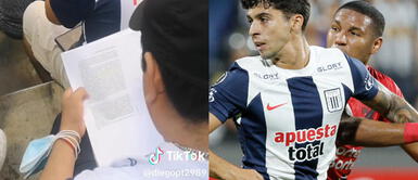 El joven aprovechó el entretiempo del partido para estudiar. Hincha de Alianza Lima lleva su hoja para estudiar durante partido: "Blanquiazul responsable vale oro"