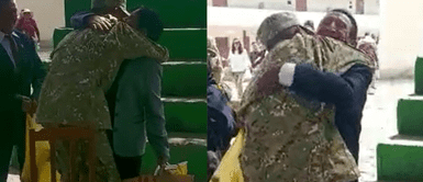 La emotiva escena se volvió viral en las redes sociales. "¡Mamita! ¡Papito!": Soldado peruano se emociona hasta las lágrimas tras volver a ver a sus padres