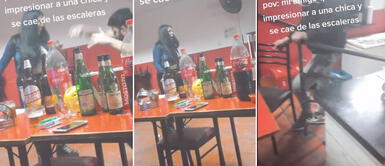 Peruano intenta impresionar a la chica que le gusta bailando saya, pero termina cayéndose por las escaleras Peruano intenta impresionar a la chica que le gusta bailando saya, pero termina cayéndose por las escaleras