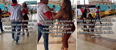 Mujer sorprende a su pareja en terminal y le pide perdón tras serle infiel con su hermano Mujer sorprende a su pareja en terminal y le pide perdón tras serle infiel con su hermano