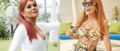 Magaly Medina con dos increíbles outfits. Magaly Medina trae de vuelta la moda neón con 3 outfits vibrantes para despedir el verano