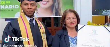 El joven recordó a su papá durante la graduación. Se gradúa y envía fuertes palabras: "Para mi papá que se fue a comprar cigarros"