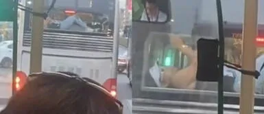 El joven se echó en la parte trasera del bus como si estuviera en su casa. ¡Como en casa! Captan a pasajero en la parte trasera del Metropolitano: "Es la zona VIP"