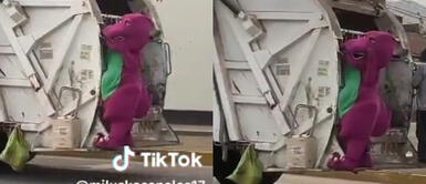'Barney' captó la atención de los transeúntes. 'Barney' deja el show y tiene nuevo trabajo: se gana la vida como recolector de basura