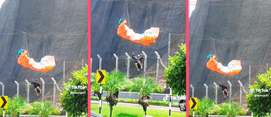 Costa Verde: Joven se lanza en parapente pero queda atrapada en cables de luz Costa Verde: Joven se lanza en parapente pero queda atrapada en cables de luz