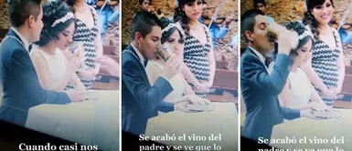 Estuvo muy rico: novio se toma todo el vino del sacerdote y casi les cancela la boda "Estuvo muy rico": novio se toma todo el vino del sacerdote y casi les cancela la boda