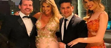 Fernando Sánchez, Jessica Newton, Deyvis Orosco y Cassandra Sánchez Según Magaly, esposo de Jessica Newton no pasaría a Deyvis Orozco: “No le gustará que su yerno ande en saunas”