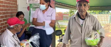 El adulto mayor recibió un emotivo saludo por su cumpleaños. No tenía familia: adulto mayor se emociona hasta las lágrimas cuando le cantan "Feliz cumpleaños"