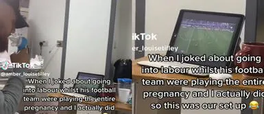 La señora dejó en evidencia a su eposo. Estaba a punto de dar a luz, pero su esposo prefiere ver un partido y usuarios lo critican
