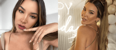 Alessandra Fuller con impactante outfit dorado. Alessandra Fuller realza su glamour con vibrante vestido metalizado y sandalias trenzadas