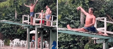 Joven presumía de sus conocimientos de ballet en plena piscina, pero tuvo final inesperado Joven presumía de sus conocimientos de ballet en plena piscina, pero tuvo final inesperado