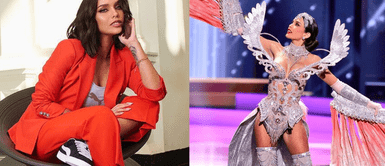 Janick Maceta participó en el Miss Universo 2020. Janick Maceta es una diva de la belleza con imponente vestido satín asimétrico