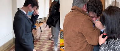 El joven se emocionó hasta las lágrimas por obtener el grado de licenciatura. Joven rompe en llanto al obtener la licenciatura en Derecho: "Lucha hasta el final"