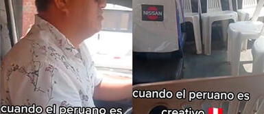 El chofer sorprendió al hacer modificaciones a su vehículo. Como si estuviera en casa: combi coloca sillas de plástico para sus pasajeros y es furor en TikTok