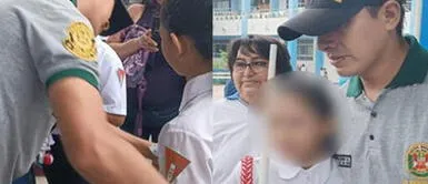 El policía alegró a la niña en su colegio. Ante ausencia de los padres: Policía hace de padrino de niña brigadier en colegio de Ucayali