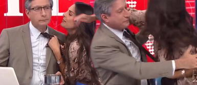 Rebeca Escribens le hace sensual baile a Federico Salazar en vivo Rebeca Escribens le hace sensual baile a Federico Salazar en vivo