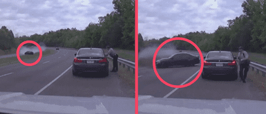 Policía estadounidense se salva milagrosamente al evitar ser arrollado por vehículo Policía estadounidense se salva milagrosamente al evitar ser arrollado por vehículo