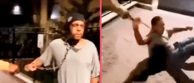 Jóvenes encadenan y golpean a sujeto que apuñaló a perrito Jóvenes encadenan y golpean a sujeto que apuñaló a perrito