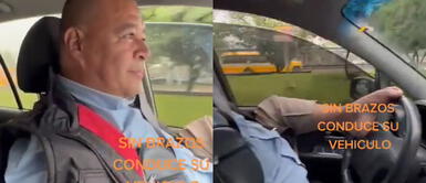 El hombre demostró que es un ejemplo de superación. Nació sin brazos, pero maneja con sus pies y causa admiración en usuarios: "Ejemplo de superación"