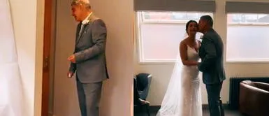 El señor y su hija protagonizaron una emotiva escena. Padre rompe en llanto al ver a su hija vestida de novia: "La reina de sus ojos"