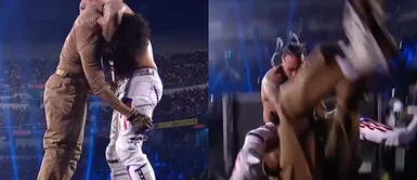 Bad Bunny quedó muy mal tras caer sobre una mesa. Rompen una mesa con el cuerpo de Bad Bunny y fanáticos quedan en 'shock' al verlo en mal estado