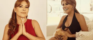 Magaly Medina demuestra su estilo con dos outfits. Magaly Medina rompe esquemas con un atrevido vestido mosaico en sesión de fotos