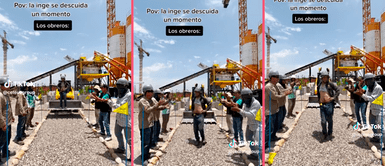 Obreros organizan peculiar desfile de modas durante descuido de la ingeniera Obreros organizan peculiar desfile de modas durante descuido de la ingeniera: "hasta el de seguridad se sumó"