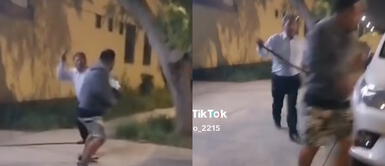 El señor se molestó por las malcriadeces de su hijo. Padre furioso agarra a correazos a su hijo tras sacarlo de la comisaría: "¡Por malcriado!"