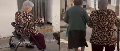 La escena emocionó a miles de usuarios en las redes sociales. Adulta mayor espera a su amiga para pasear juntas y escena conmueve: "Amistad sincera"
