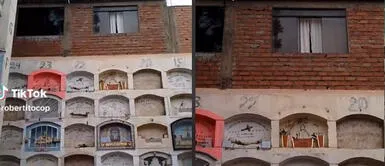 Un señor quedó sorprendido al ver una casa encima de los nichos. Captan a casa cerca a cementerio del Callao: "Con vista al más allá"
