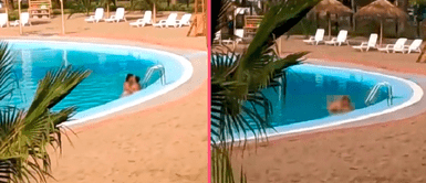 Playa artificial de López Aliaga es usada como telo por efusiva pareja Playa artificial de López Aliaga es usada como telo por efusiva pareja