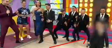 Karla Tarazona y su hijo con Christian Domínguez causaron furor al bailar Christian Domínguez no se presentó en programa de Karla Tarazona pero su hijo valentino se robó el show