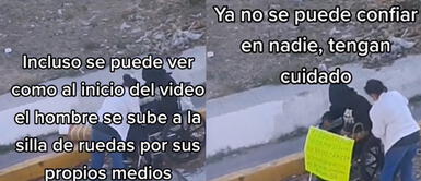 El joven finge una discapacidad para ganar dinero de la personas. Joven finge discapacidad para engañar a los transeúntes: "No hay confianza en nadie"