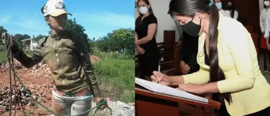 La joven recibió las felicitaciones de los usuarios en las redes sociales. Trabajó como albañil para pagar sus estudios y ahora, se gradúa como abogada: "No te rindas"