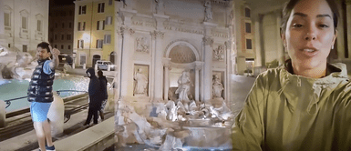 Karen y Ezio aprovecharon emergencia para pasear de madrugada por Italia Karen y Ezio aprovecharon emergencia para pasear de madrugada por Italia