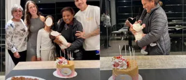 Doña Peta celebra su cumpleaños junto a su nieto, Paolo Guerrero y Ana Paula Consorte. Doña Peta celebra cumpleaños conociendo a su nieto, hijo de Paolo Guerrero y Ana Paula Consorte