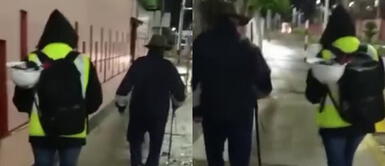 El adulto mayor conmovió a los usuarios en las redes sociales. Amor de padre: Adulto mayor madruga todos los días para acompañar a su hija al paradero