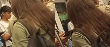 La joven alteró la tranquilidad de los pasajeros con sus fuertes palabras. "¿Dónde estás? Mándame tu ubicación": Peruana discute con su enamorado por llamada en el Metro