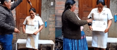 La joven festejó a lo grande su graduación. Peruana se gradúa de enfermera y sus padres la bañan en cerveza: "Hasta el título quedó mareado"