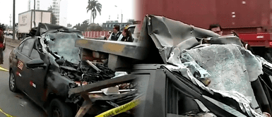 Auto choca fuertemente contra tráiler y deja dos muertos en la Panamericana Sur Auto choca fuertemente contra tráiler y deja dos muertos en la Panamericana Sur