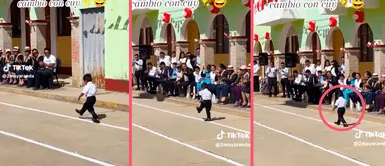 Pequeño escolar ancashino cautiva las redes con su paso de desfile Pequeño escolar ancashino cautiva las redes con su paso de desfile: "si mi hijo no es así lo cambio por cuy"