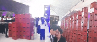 La joven no salía de su asombro al ver las inacabables cajas de cerveza. Asiste a boda en Huancayo y queda en shock al ver la increíble cantidad de cajas de cerveza